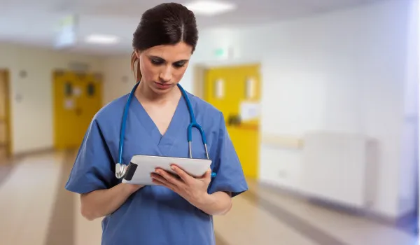 Image of nurse on Ipad