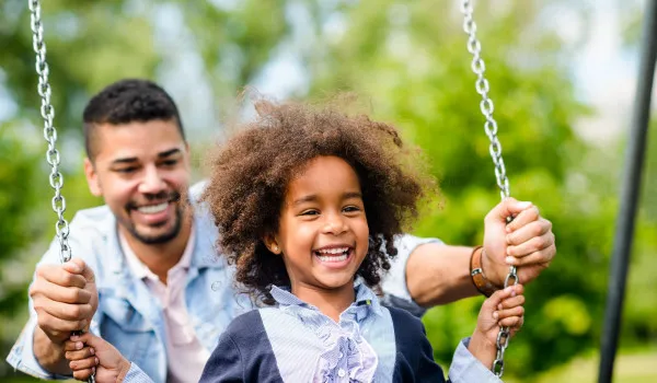 Image of dad a child on swing