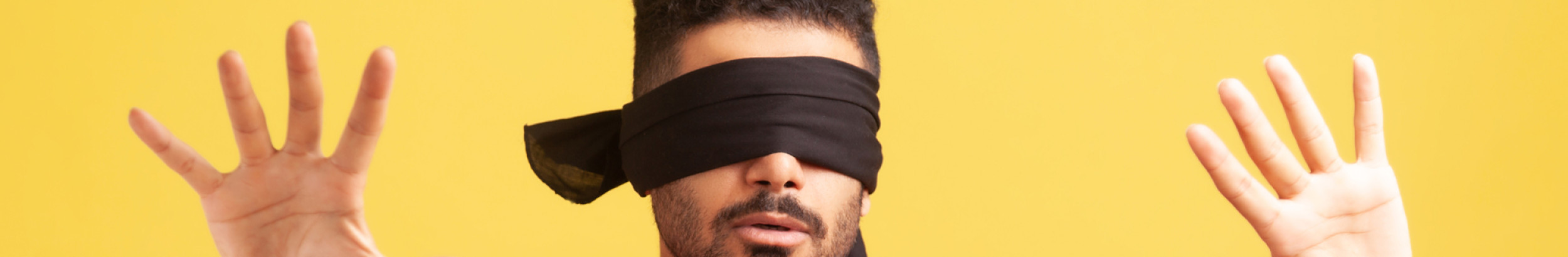 man with blindfold