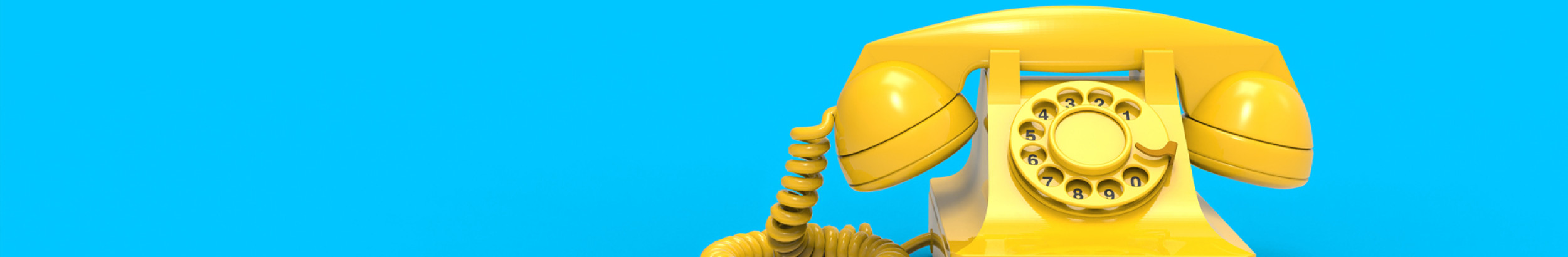 yellow phone blue background