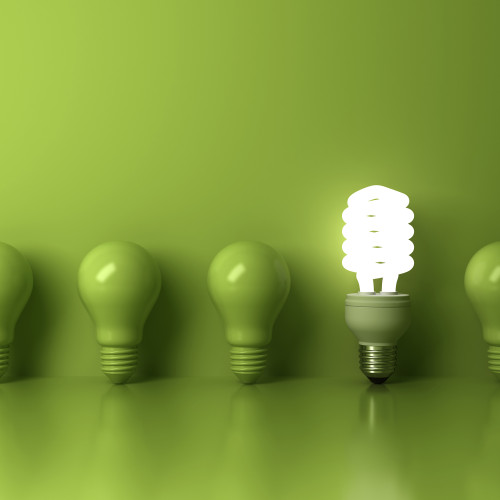 lightbulbs green background