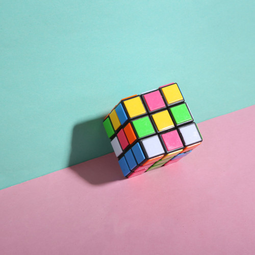 Rubik's cube bright background