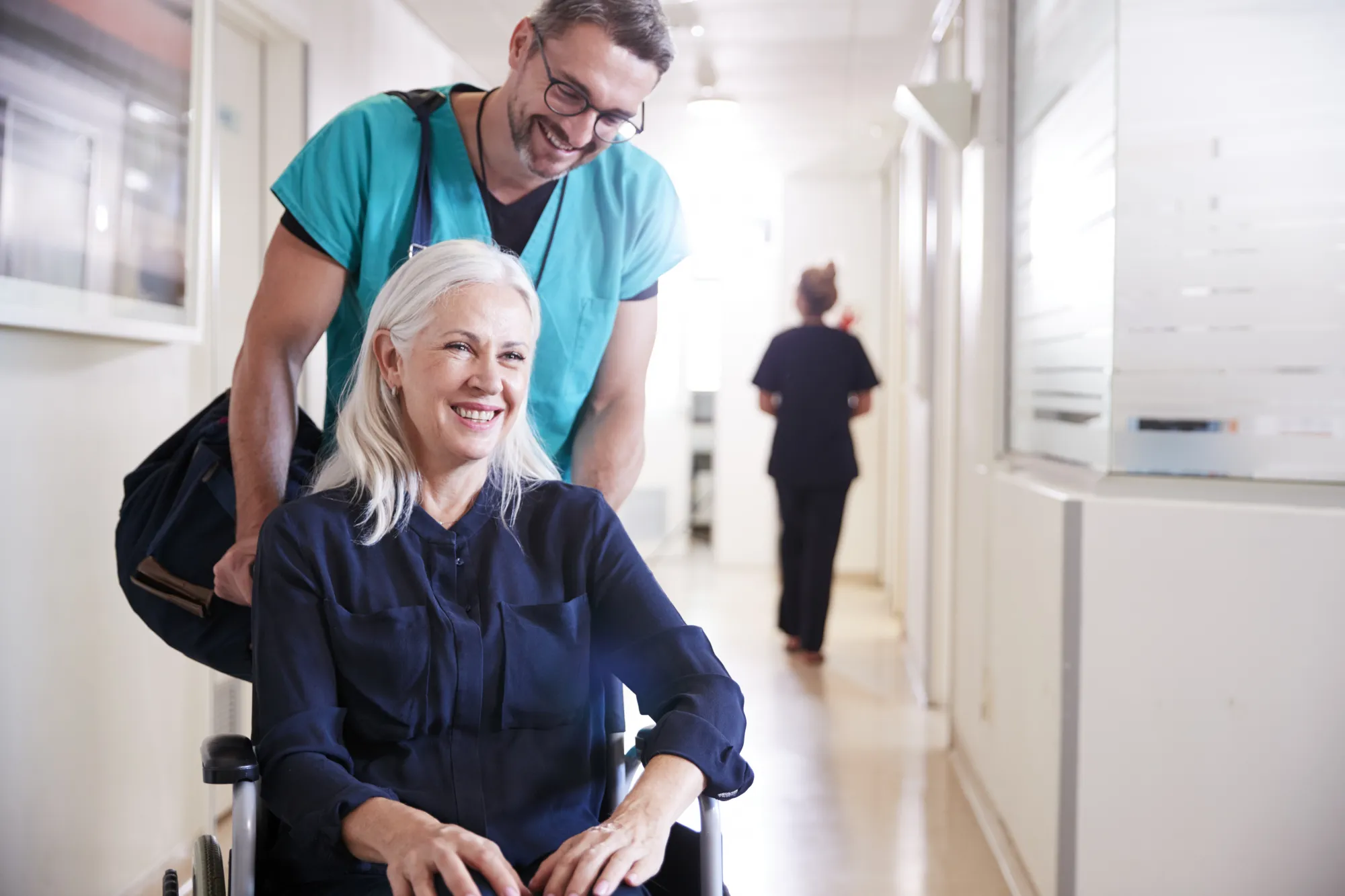 Patient leaving hospital